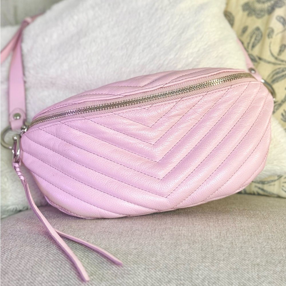Rebecca Minkoff Quilted Pink Edie Sling Belt Bum Bag NWOT